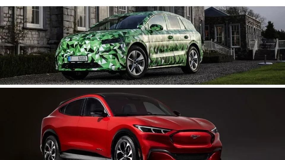 Škoda Enyaq iV a Ford Mustang Mach-E