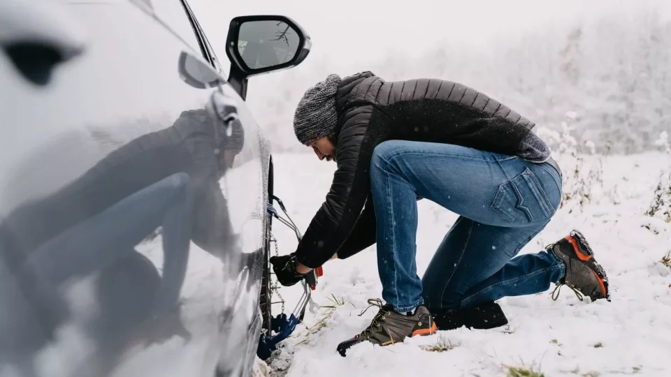 Sněhové řetězy, nasazování řetězů