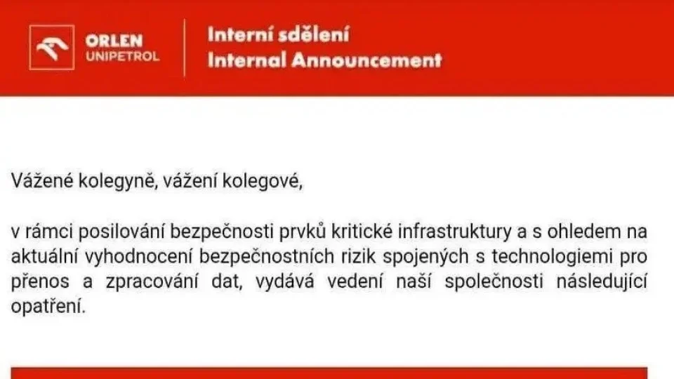 Oznámení Orlen