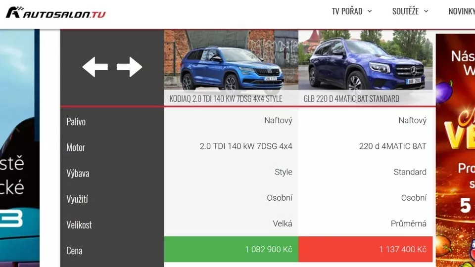 GLB vs. Kodiaq silné disely