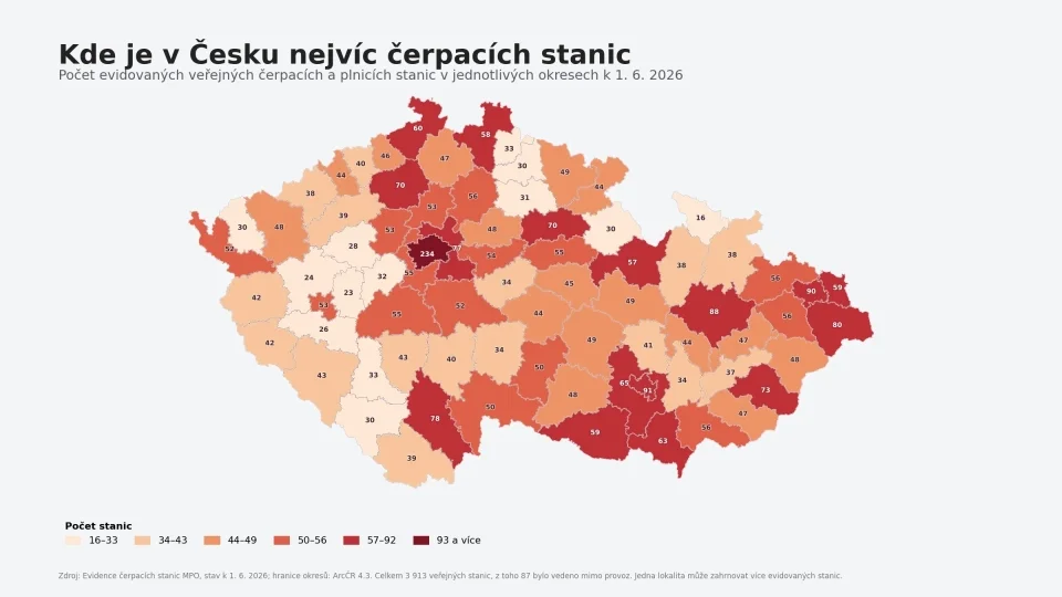 Mapa čerpacích stanic