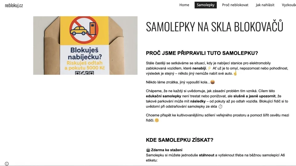 Samolepky na skla blokovačů nabíječek