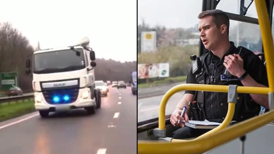 Policisté sledují řidiče z výšky.