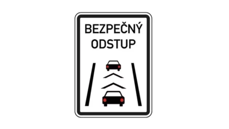 Autoškola - dopravní značka Bezpečný odstup