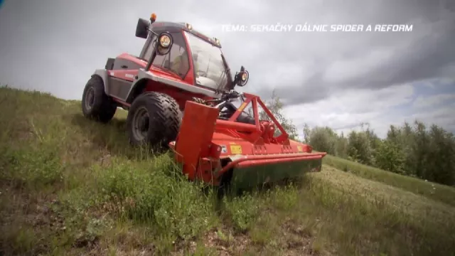 Test sekaček trávy u dálnic Spider a Reform