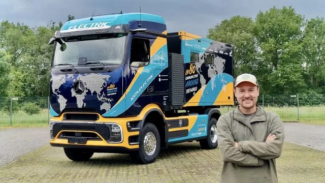 Elektrickým kamionem kolem světa. Tobias Wagner chce 45 tisíc km zvládnout s méně než 80 nabíjeními