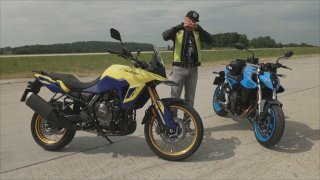 Stejný základ a přece jsou jiné. Sršeň potrápil dostupné motorky Suzuki V-Strom a GSX