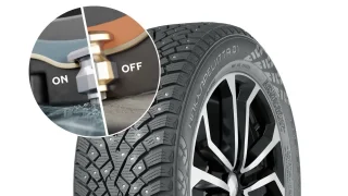 Nová zimní pneumatika má unikátní vysouvací hřeby. Zvyšuje přilnavost, aniž by více ničila silnice