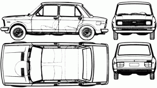 Fiat 128 v nákresech