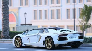 Zlatem pokryté Lamborghini