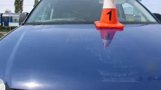 Řidička na železničním přejezdu